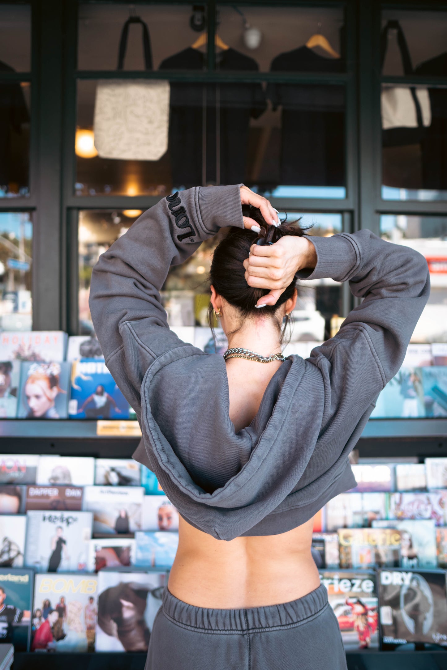 Vintage-Inspired Oversized Cropped Hoodie